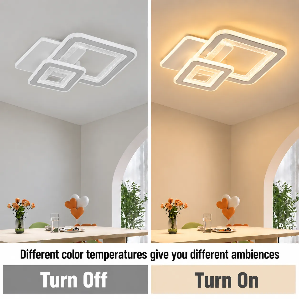 Alessandro Design Square lustra LED 57W 3 patrate alba