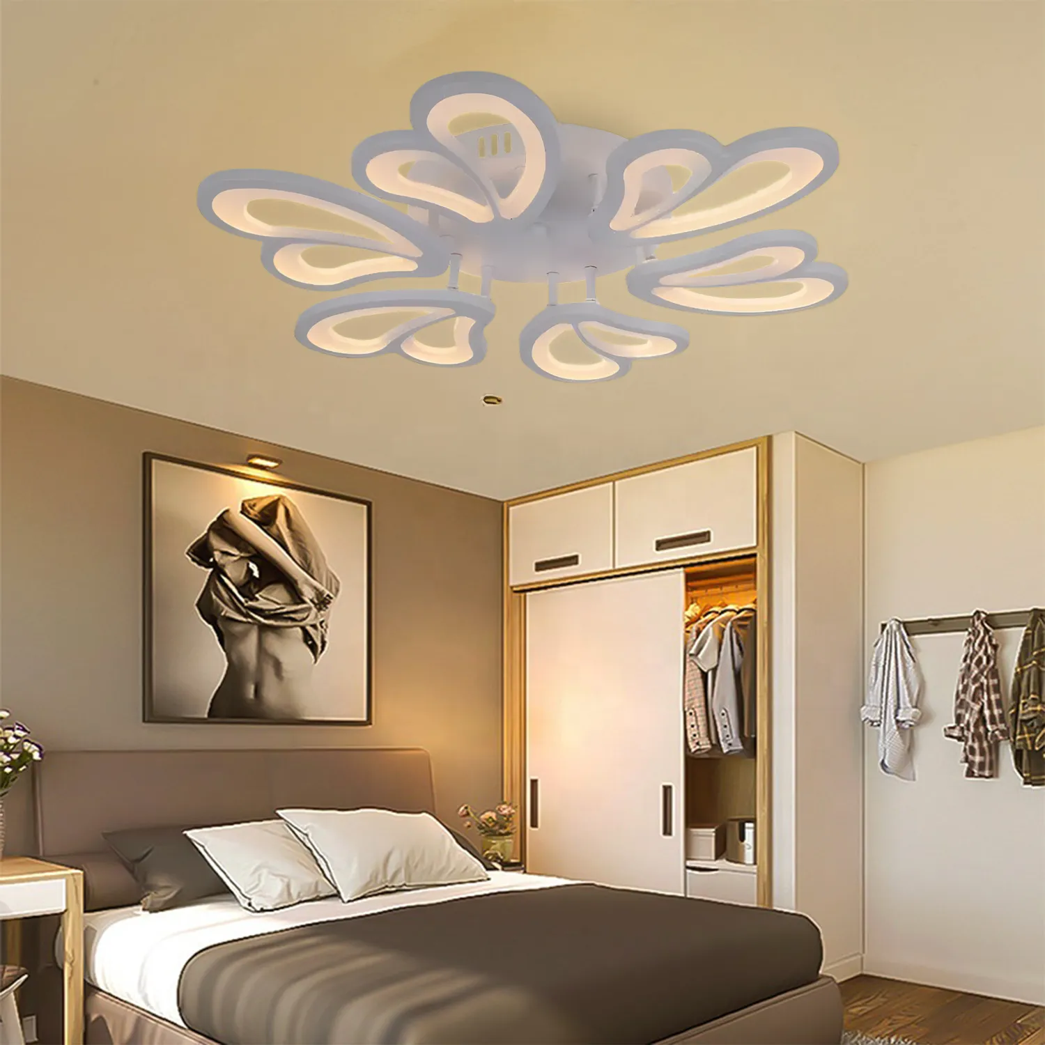Alessandro Design BLOSSOM lustra LED alba 78W 60cm dimabila