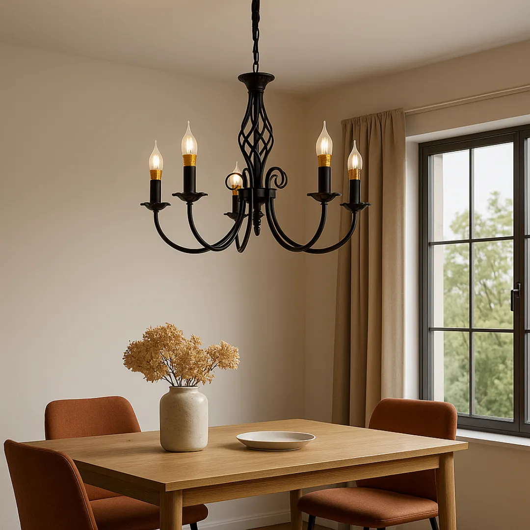 Alessandro Design ANJOUX Magno candelabru negru 5xE14 55cm