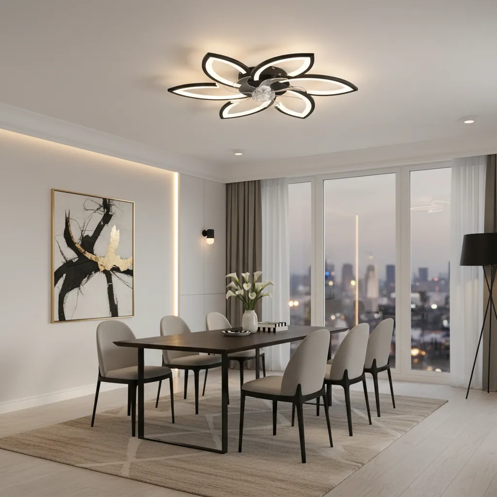 Alessandro Design Anemo lustra LED ventilator 36W neagra D76,5