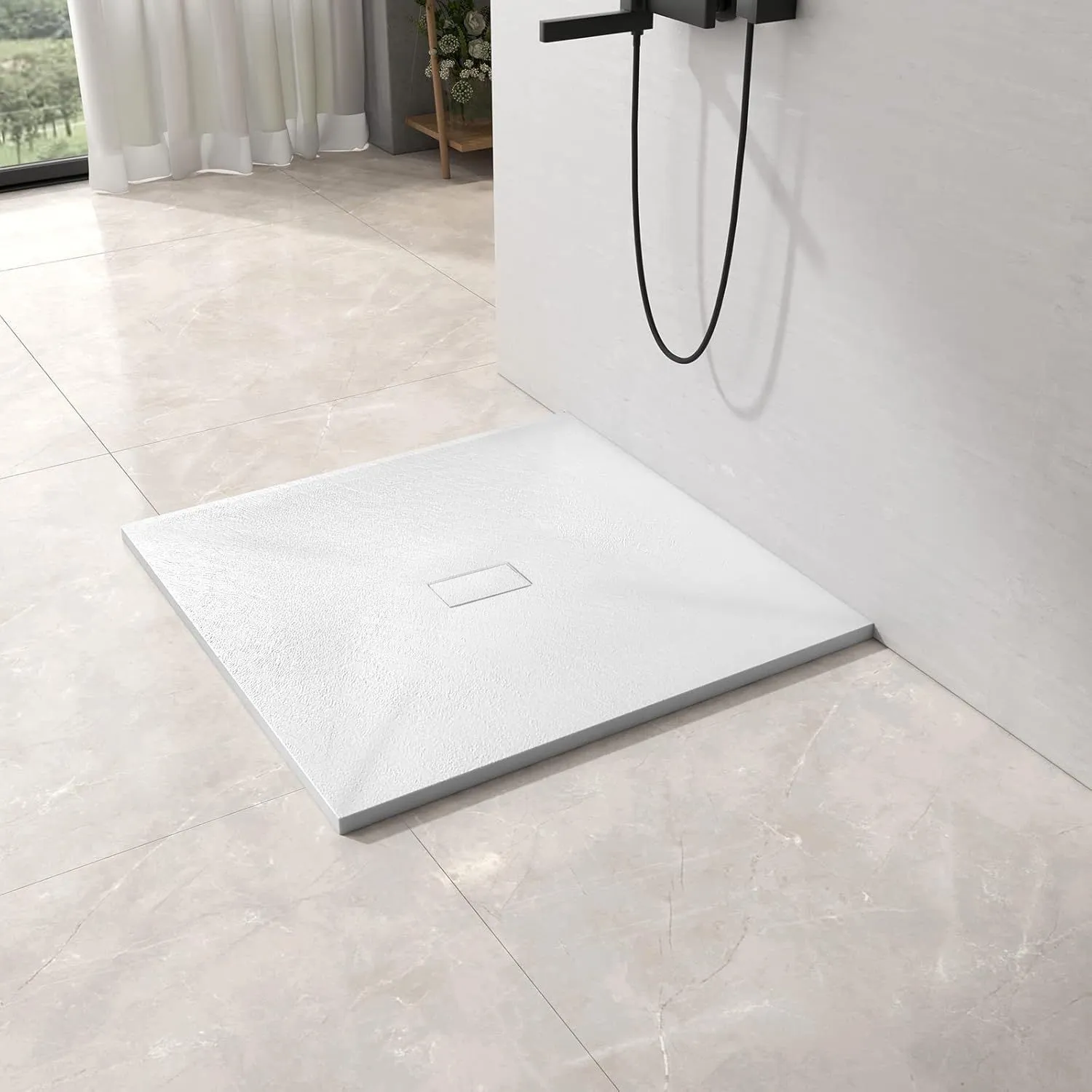 Alessandro Design cadita dus patrata 90x90 cm slim alba