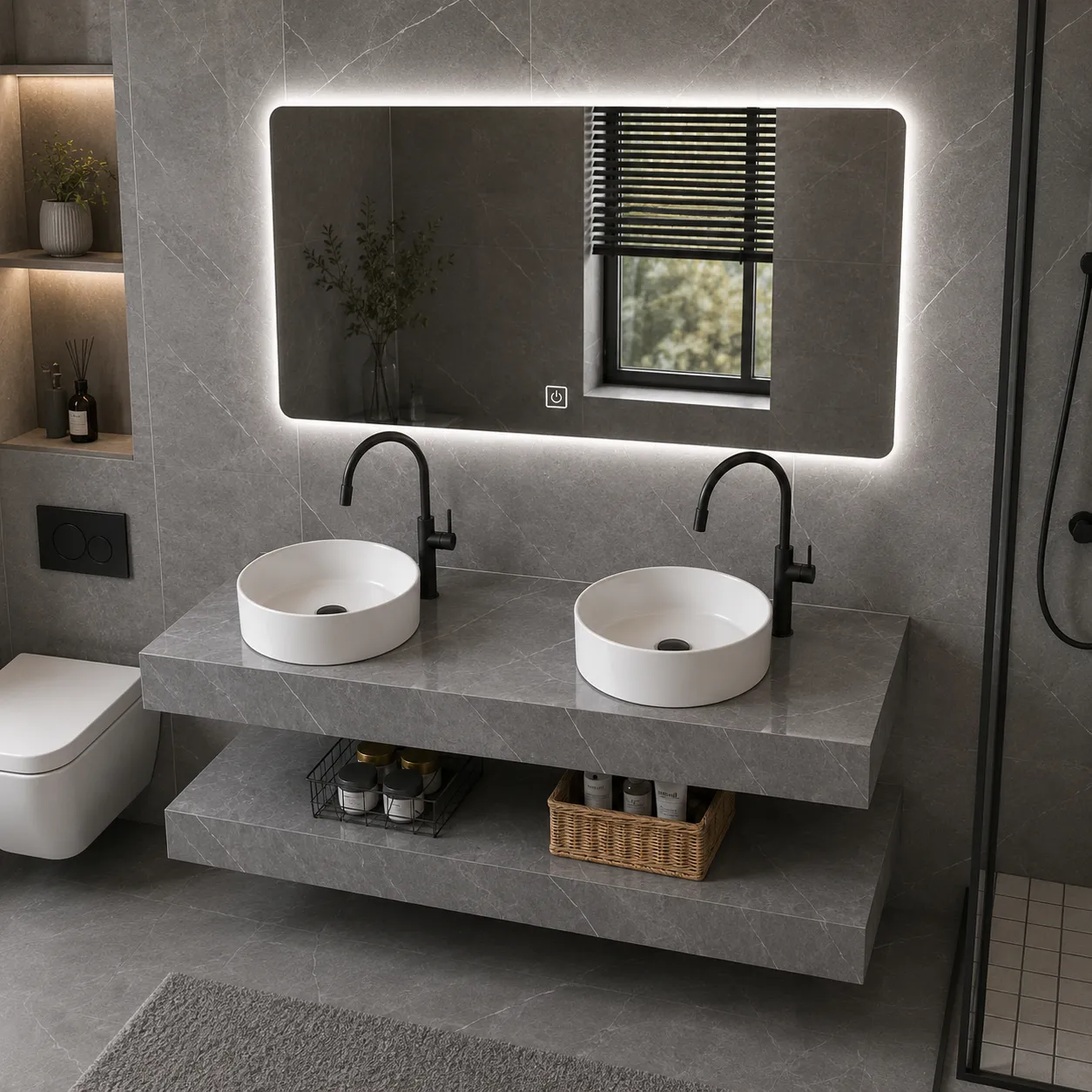 Alessandro Design Arqon Duo set mobilier baie gri 140cm