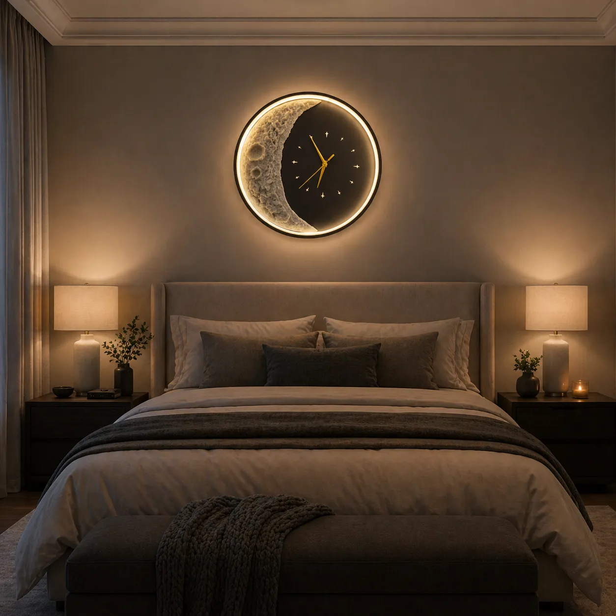 Alessandro Design Moon aplică LED perete neagră 40cm 3 culori
