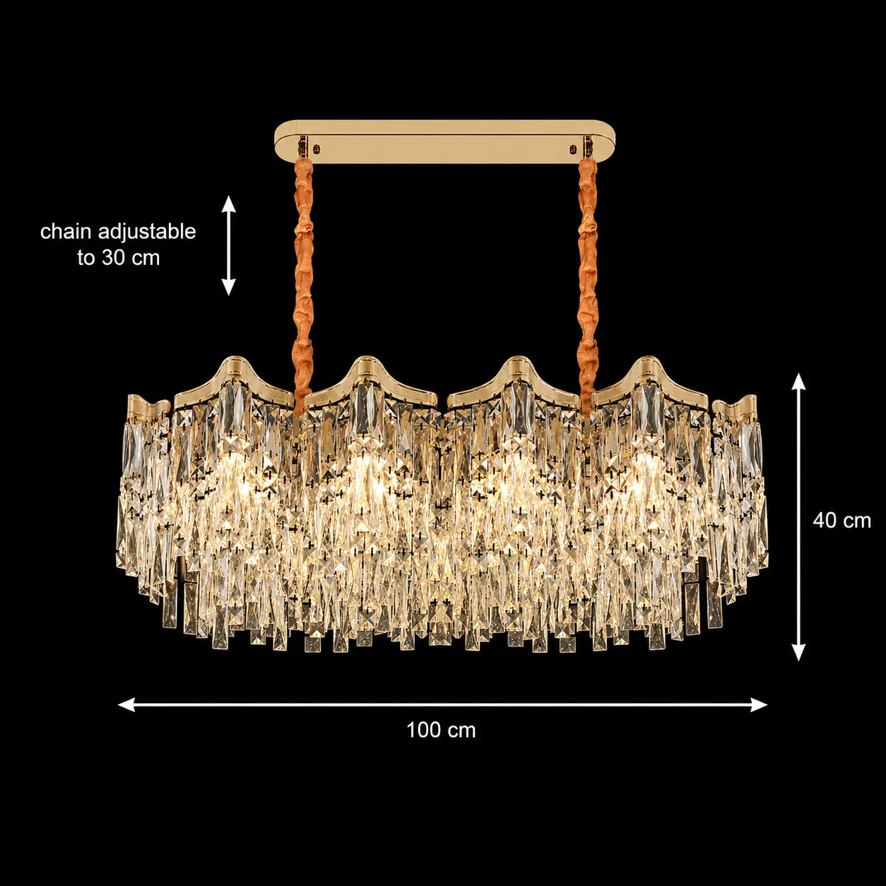 Alessandro Design Vetra Supremo 15xE14 candelabru cristal auriu