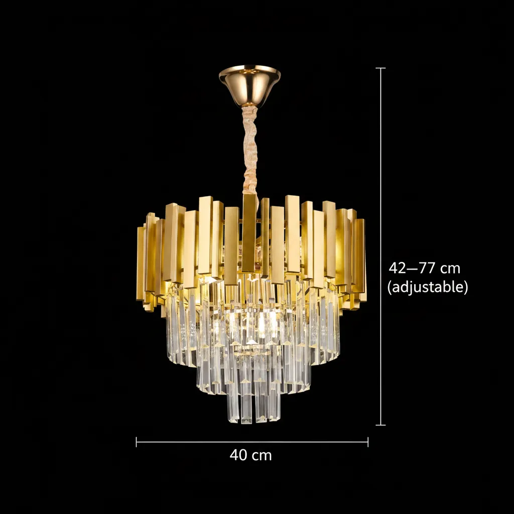 Alessandro Design Blois Nobile candelabru cristal 5xE14 auriu 40cm