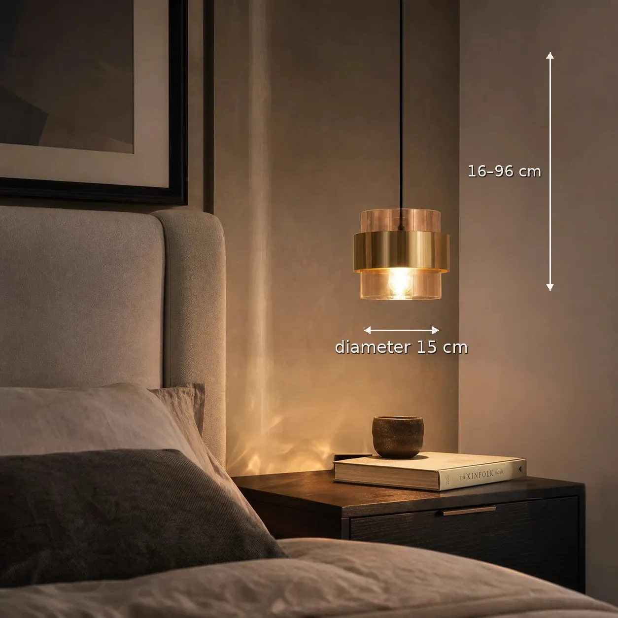 Alessandro Design LC866/1TN candelabru suspendat E27 sticla