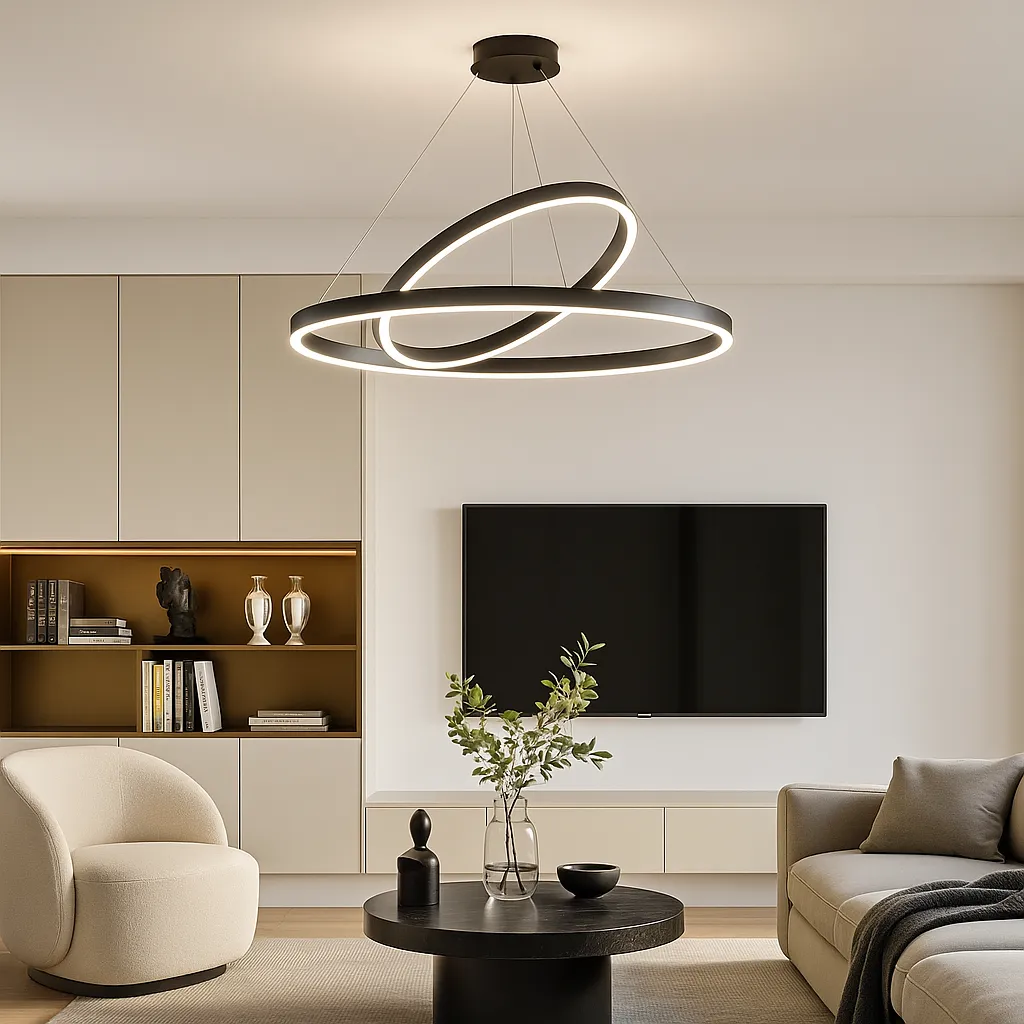 Alessandro Design PAGANO lustra LED neagra 2 cercuri 47W