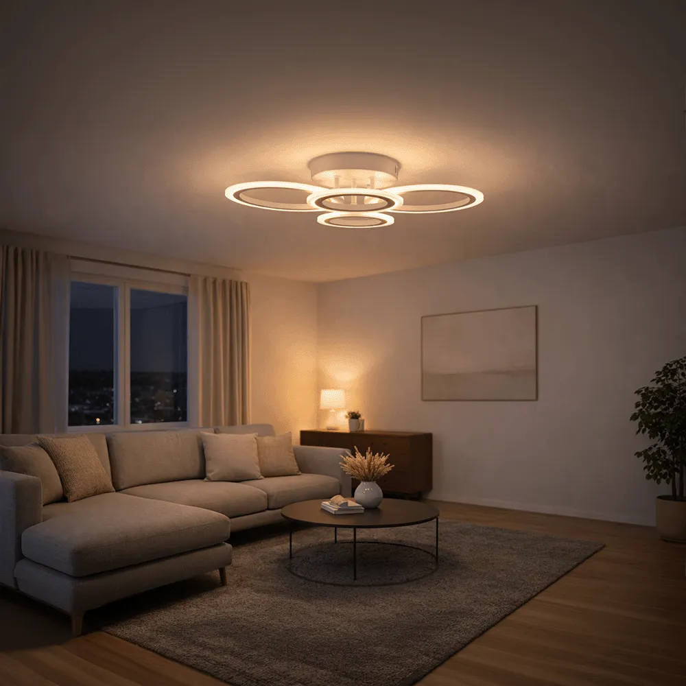 Alessandro Design Betty 43W lustra LED alba 4 cercuri dimabila