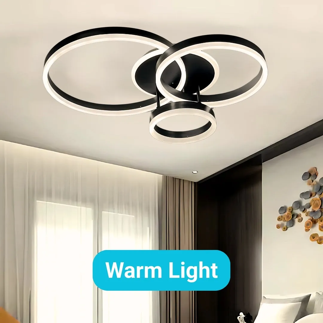 Alessandro Design Riga Lilith lustra LED 68W neagra 3 cercuri dimabila