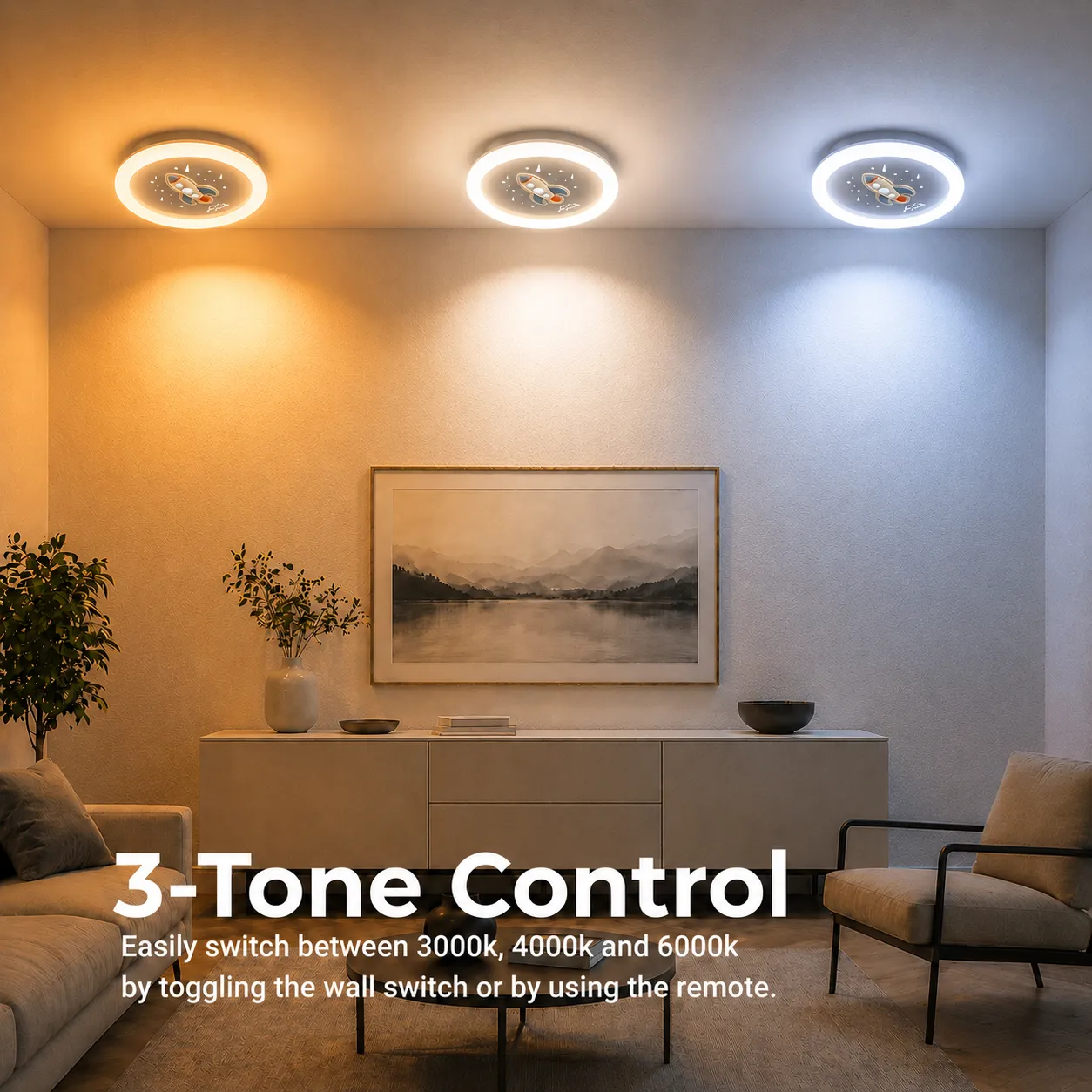Alessandro Design ROCKET lustra LED alba 49W 49cm copii