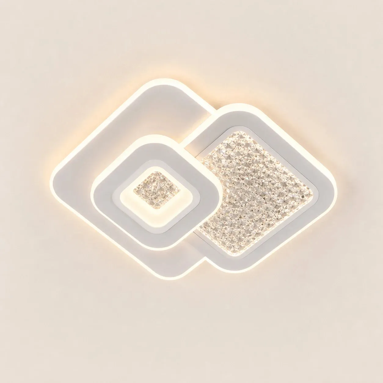 Alessandro Design Kompacto 56W lustră LED albă 3 pătrate dimabilă