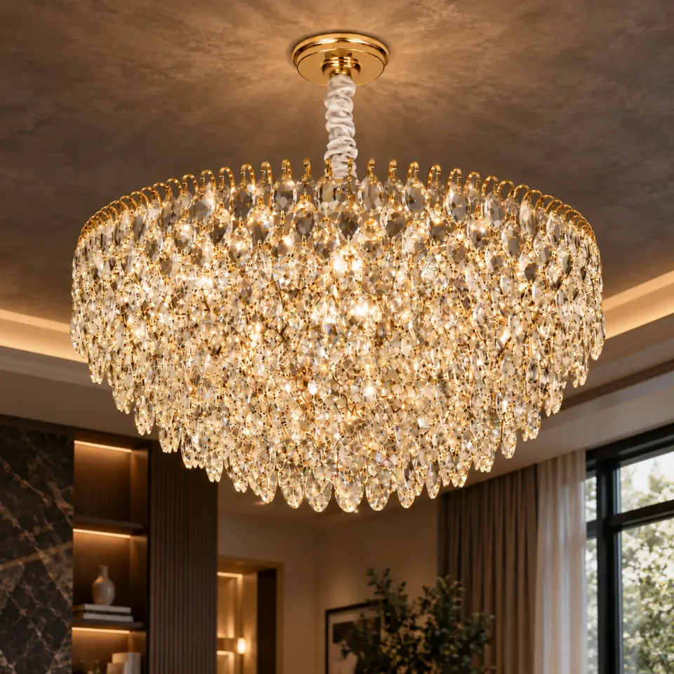 Alessandro Design Erdenet Eleganza 9xE14 candelabru auriu D50cm