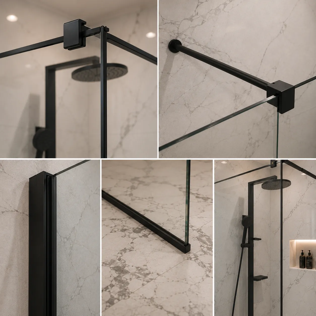 Alessandro Design Sasakaton paravan dus walk-in 90x195cm negru