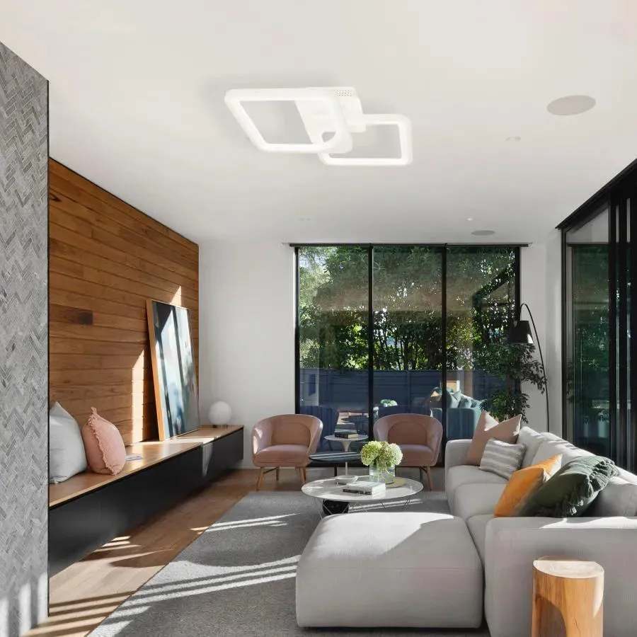 Alessandro Design ZOE lustra LED 2 patrate alba telecomanda