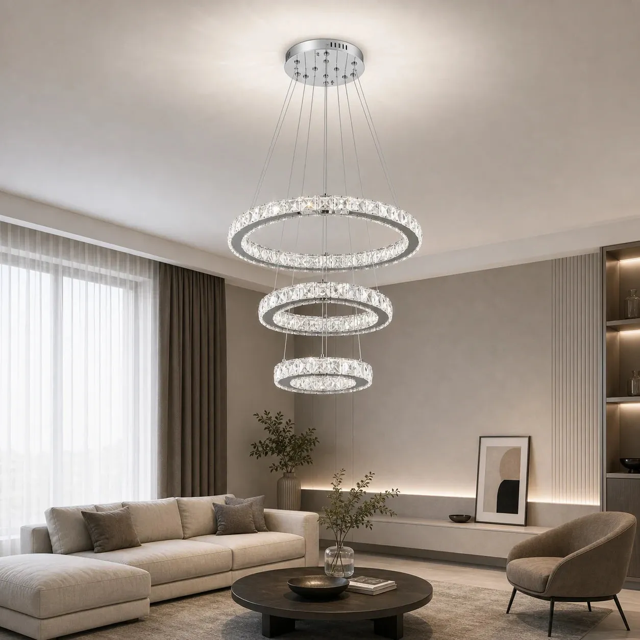 Alessandro Design PRISM LUMORA lustra LED 63W crom 3 cercuri