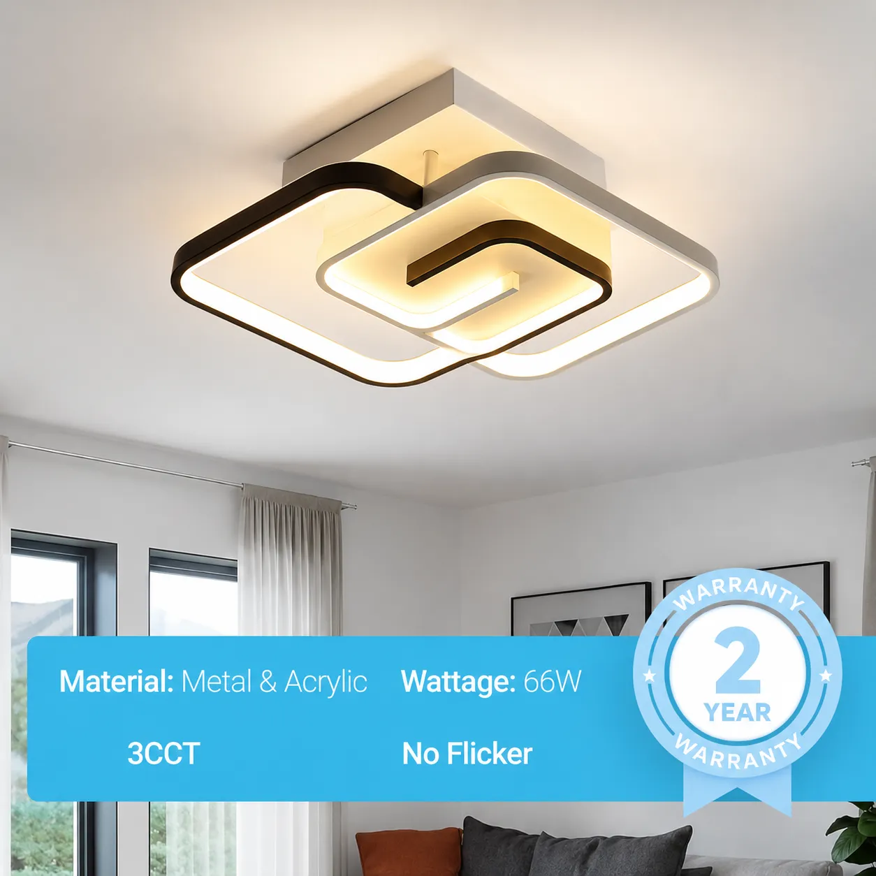 Alessandro Design Ashgabat lustra LED 66W alba dimabila
