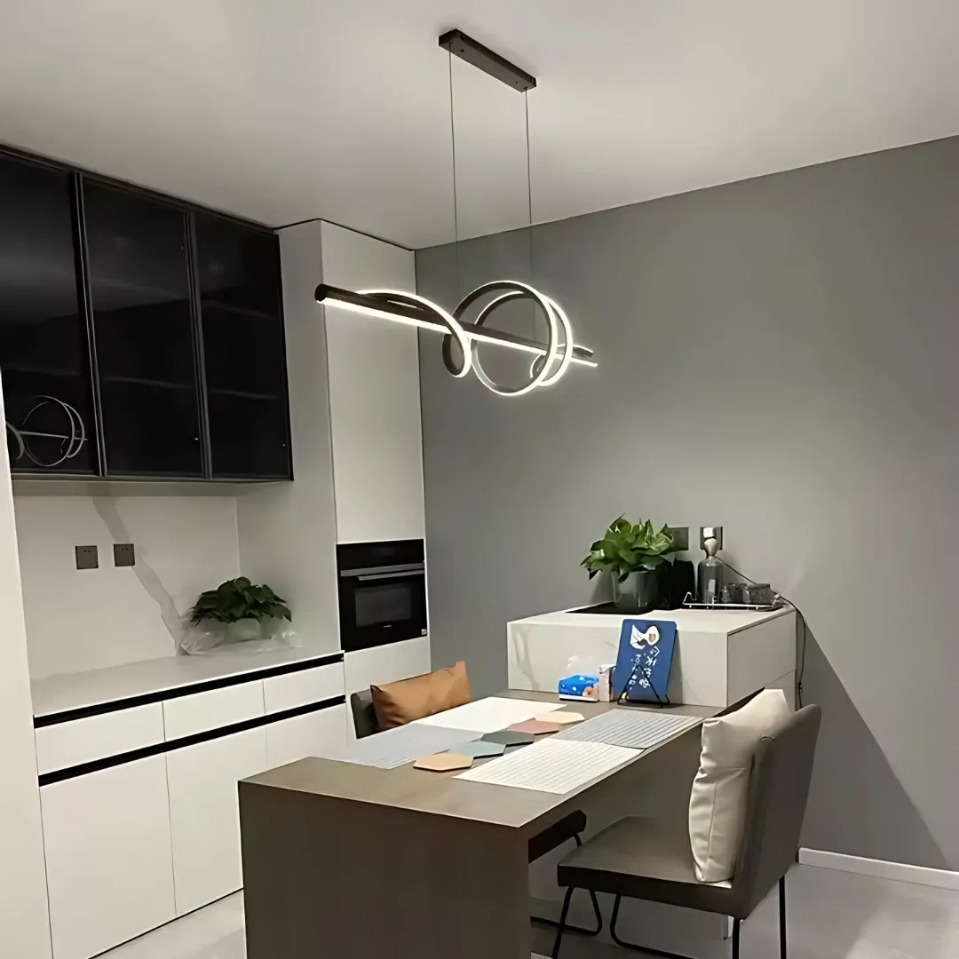 Alessandro Design Ribbon lustră LED 64W neagră dimabilă