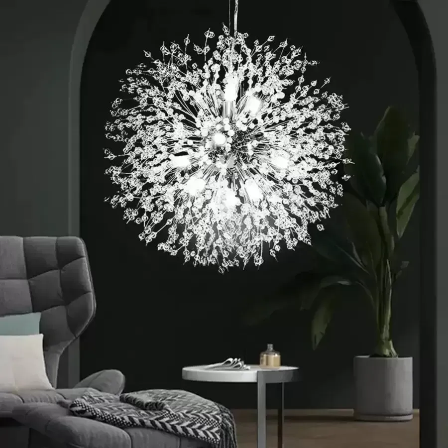 Alessandro Design Ricky pendul cristale argintiu 12xG9 50cm