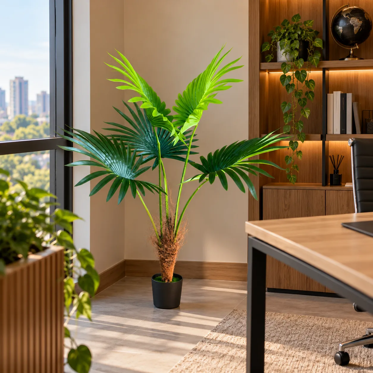 Alessandro Design Livistona planta artificiala verde 120cm 5 frunze