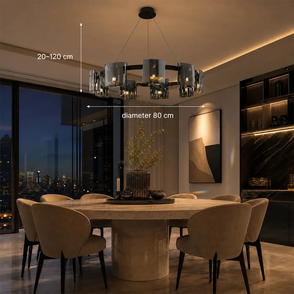 Alessandro Design Valmontreux Largo candelabru negru 8xG9