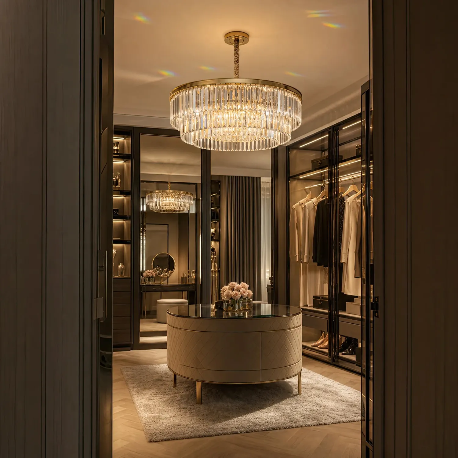Alessandro Design CHAMBORD Nobile candelabru cristal auriu mat