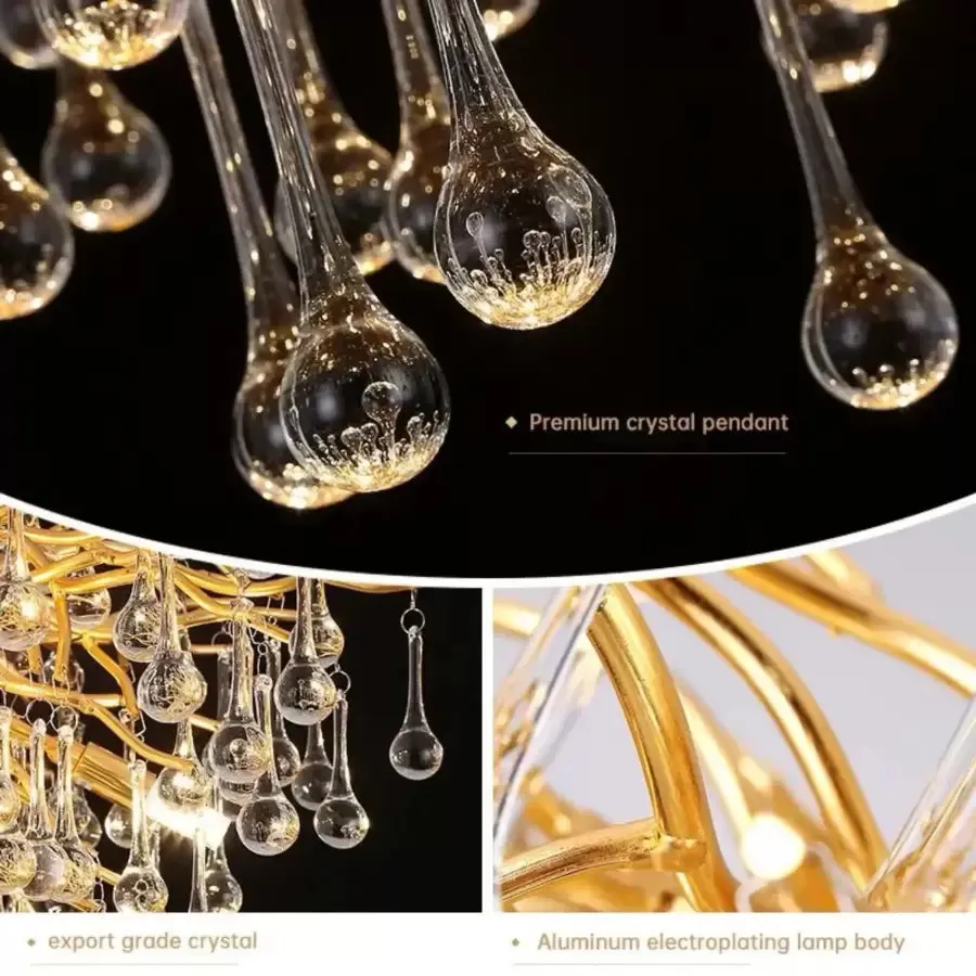 Alessandro Design Muhammad candelabru cristal auriu 80 cm 10xG9