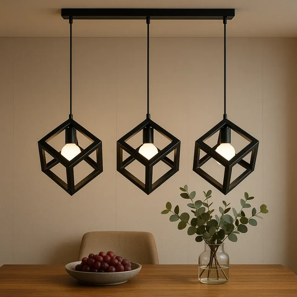 Alessandro Design STRUKTUR Linear Trio lustra 3xE27 neagra