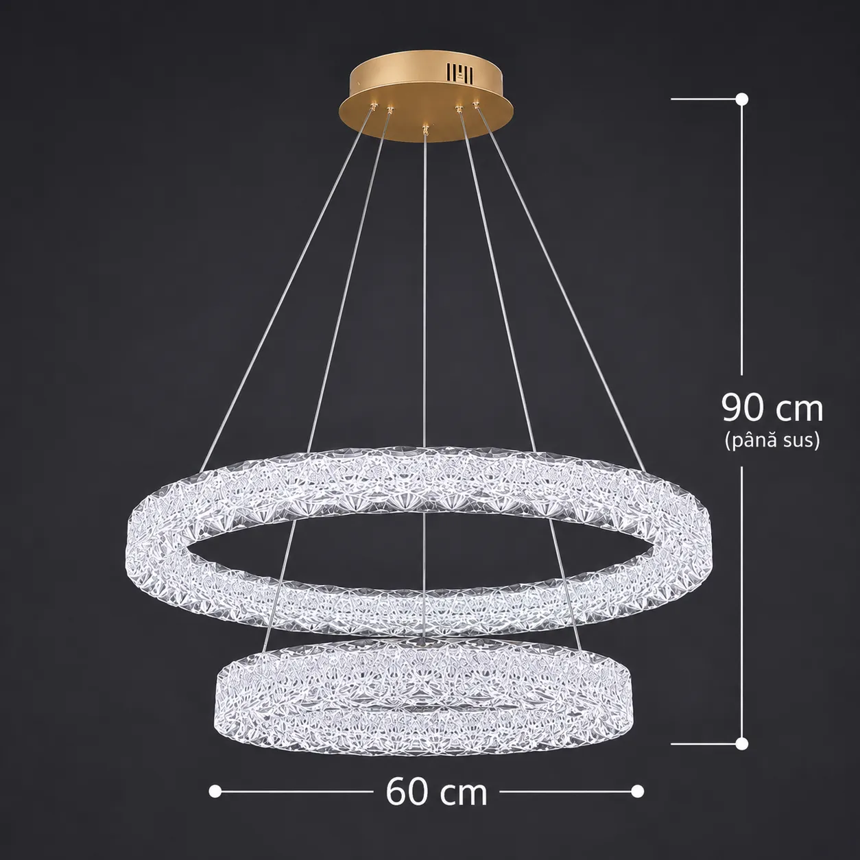 Alessandro Design SHELP candelabru LED auriu 60cm cu telecomanda