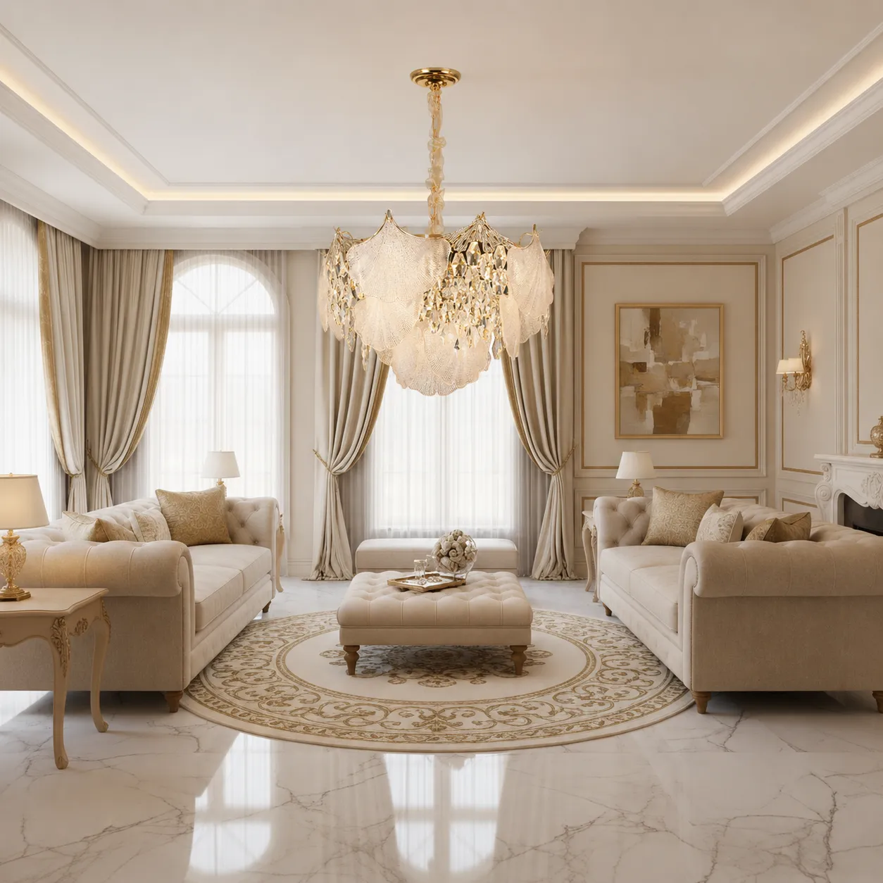 Alessandro Design Luxe Elegance candelabru cristal auriu 9xE14