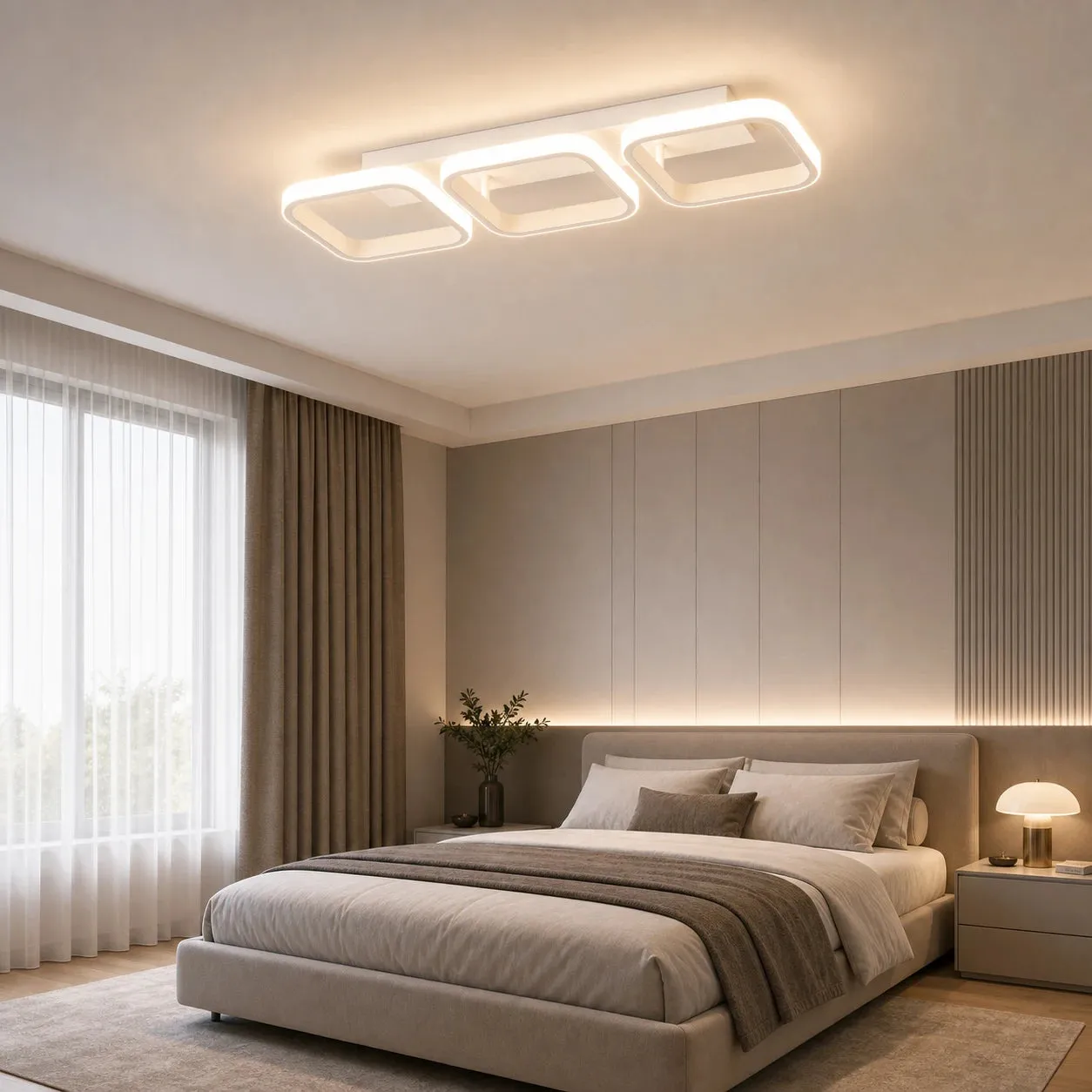 Alessandro Design VERTEX lustră LED albă 34W 3 pătrate