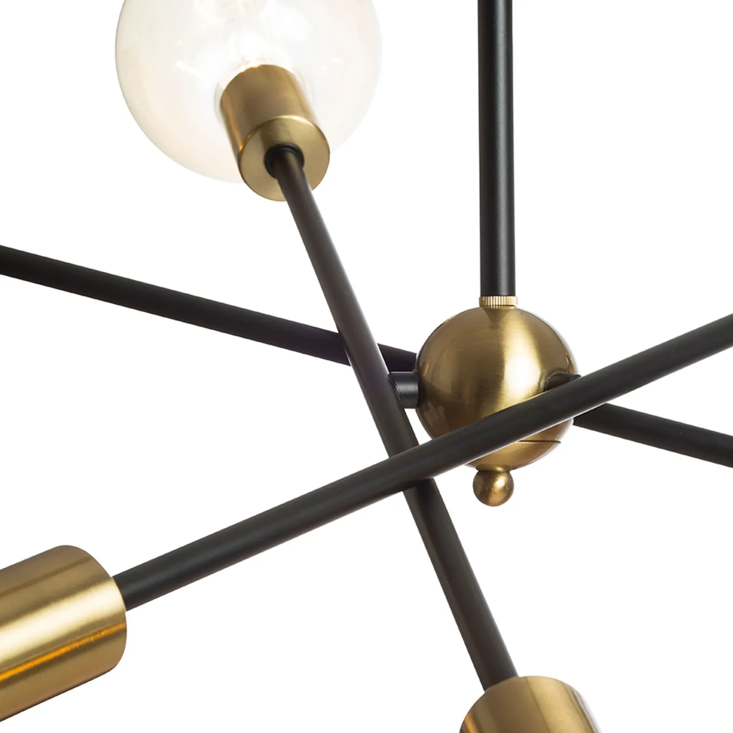 Rendl Light Studio Artemia 6 pendul negru alamă E27 reglabil