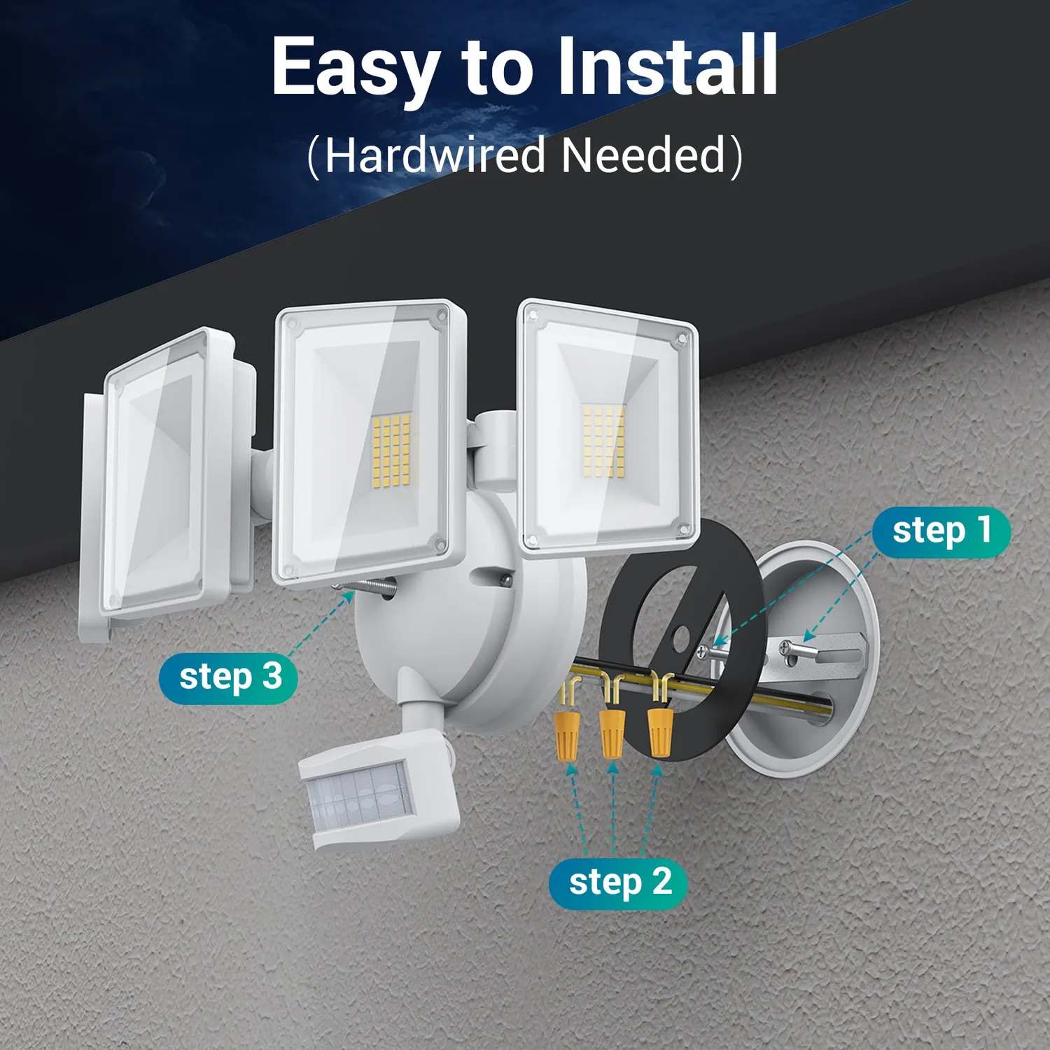 Ustellar 100W proiector LED cu senzor miscare 2 bucati