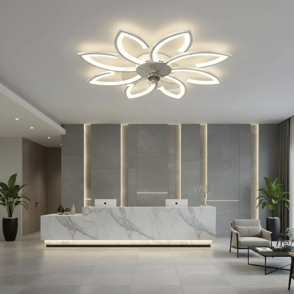 Alessandro Design Anemo lustra LED 48W alba D87cm ventilator