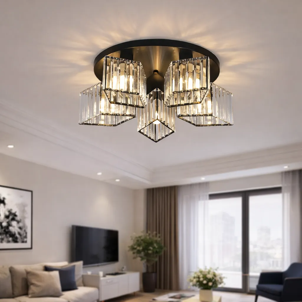Alessandro Design Sasha LC117/5BK lustră neagră 5xE27 cristal