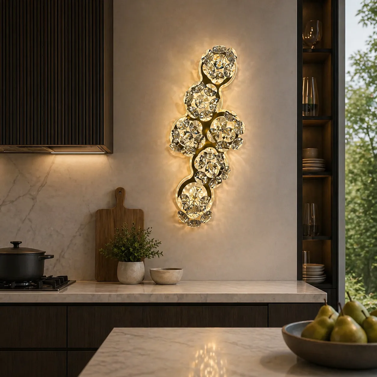BLOSSOM Crystal aplica perete LED aurie 3 temperaturi