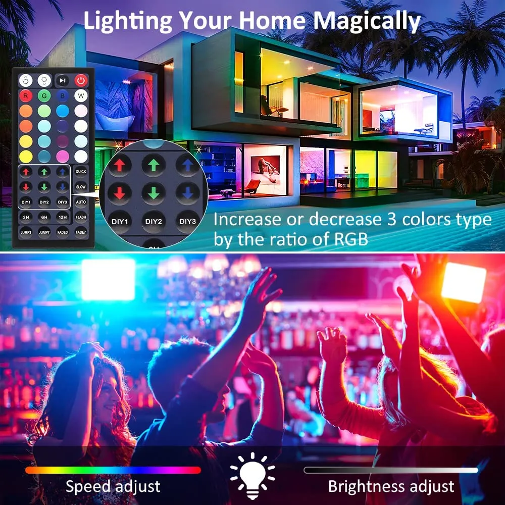 Ustellar proiector LED RGB 80W set 3 buc cu telecomandă