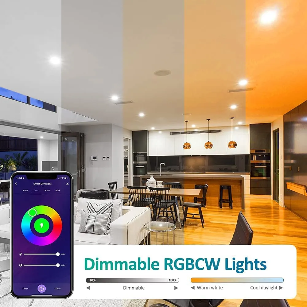 Ustellar 15W spot LED incastrabil smart 15cm 4 buc RGB