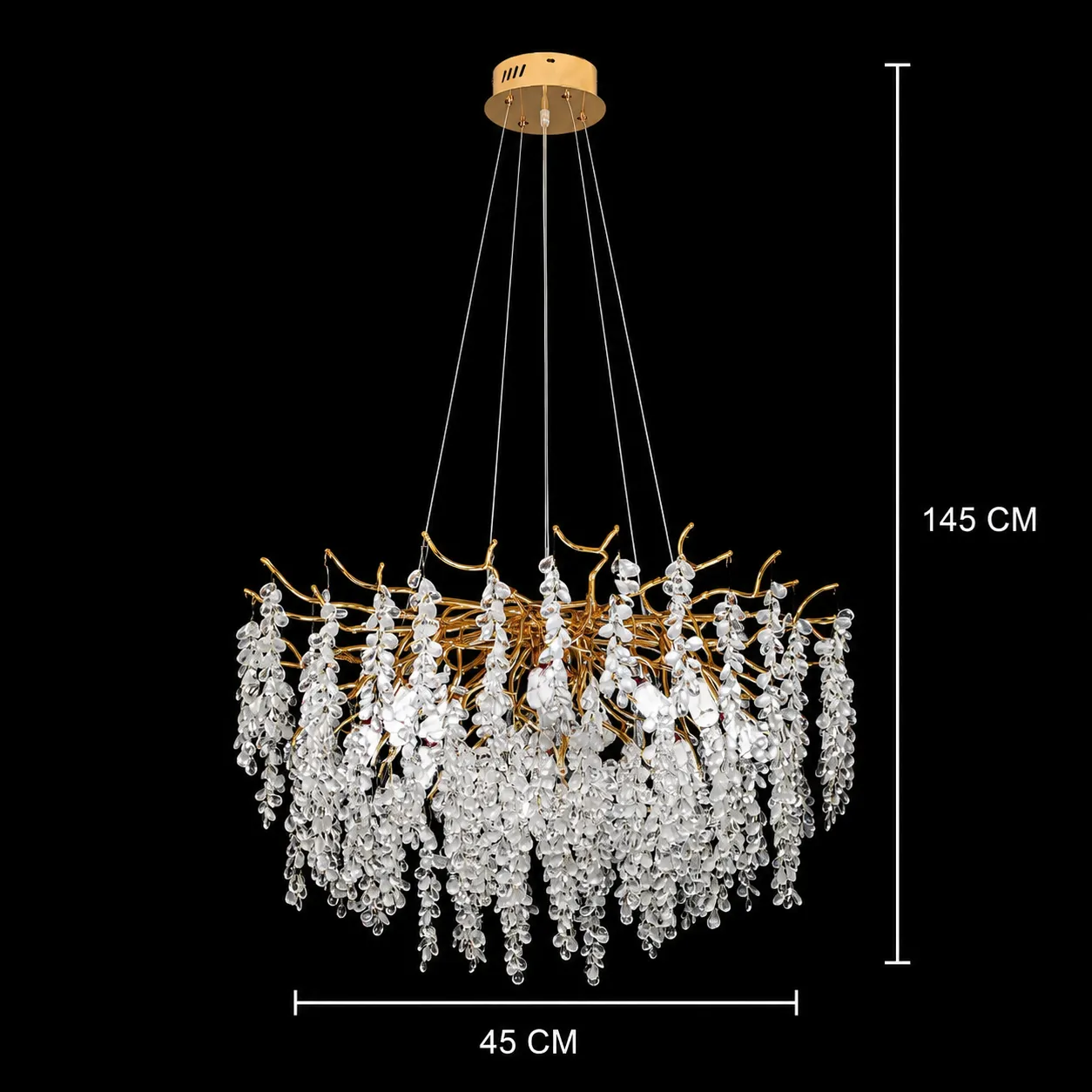 Alessandro Design Waltz candelabru cristal auriu 45cm 6xG9