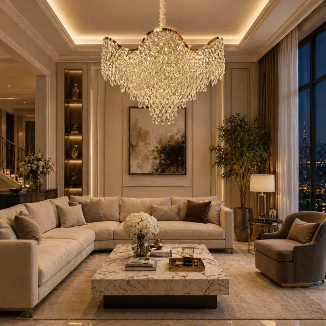 Alessandro Design Veloura Magno candelabru cristal auriu 60cm 13xE14