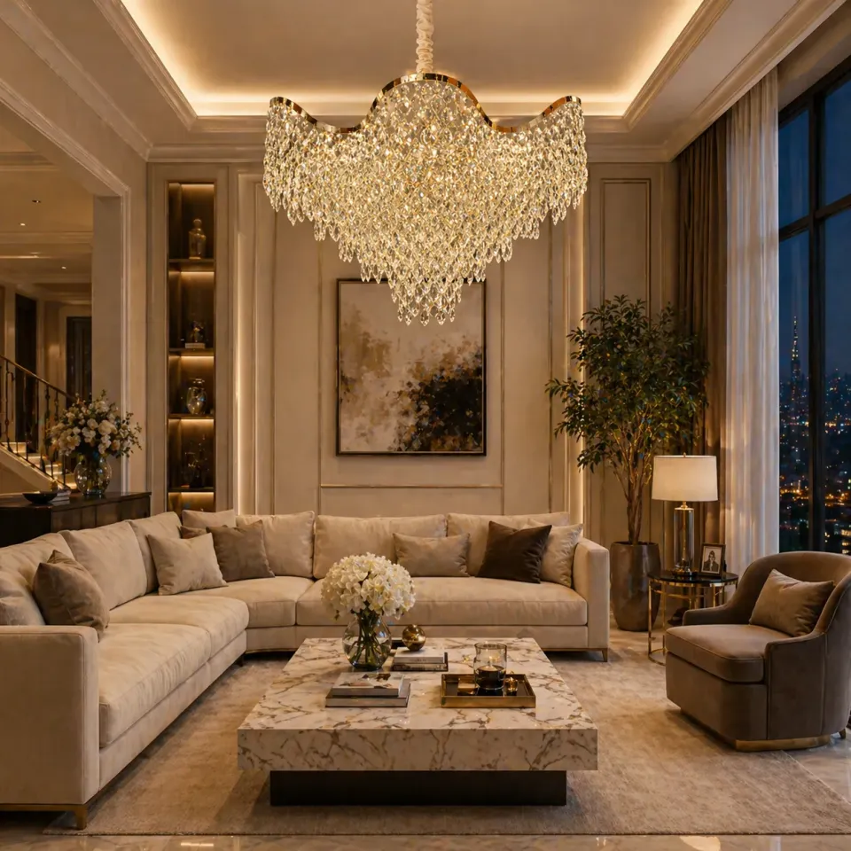 Alessandro Design Veloura Magno candelabru cristal auriu 60cm 13xE14