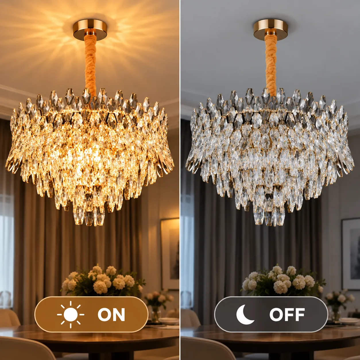 Alessandro Design Monarch Magno 12xE14 candelabru cristal auriu 60cm