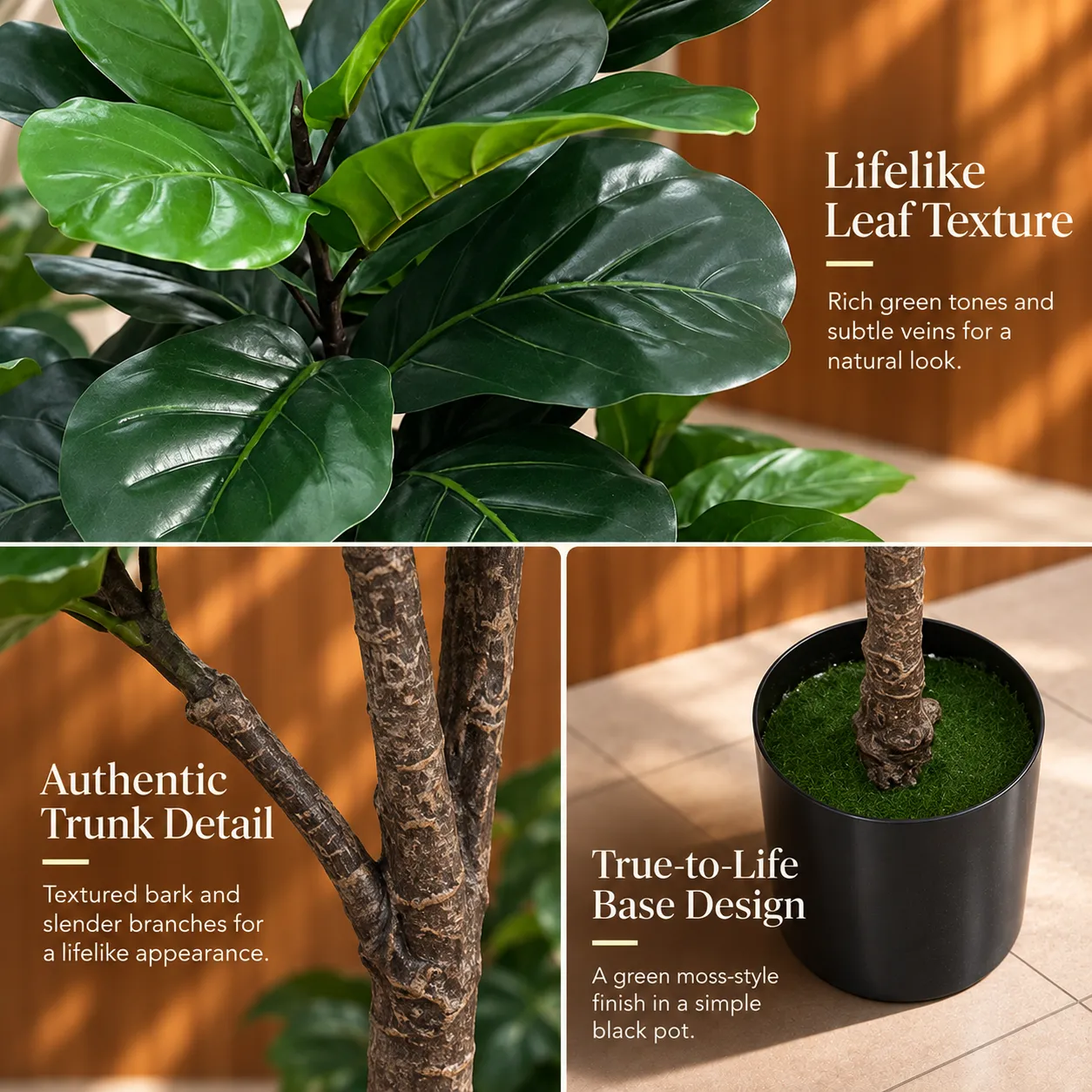 Alessandro Design Ficus artificial 154cm verde ghiveci 3 brate