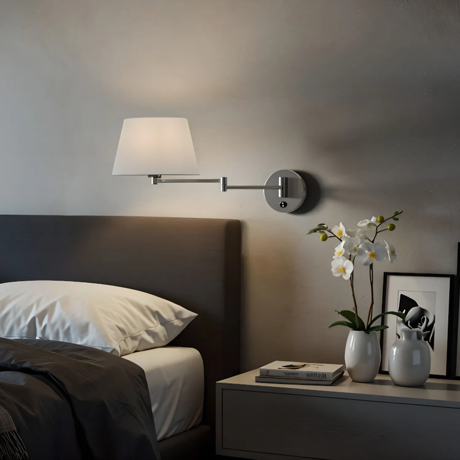 Rendl Light Studio Avenida bază aplică nichel mat E27 reglabil
