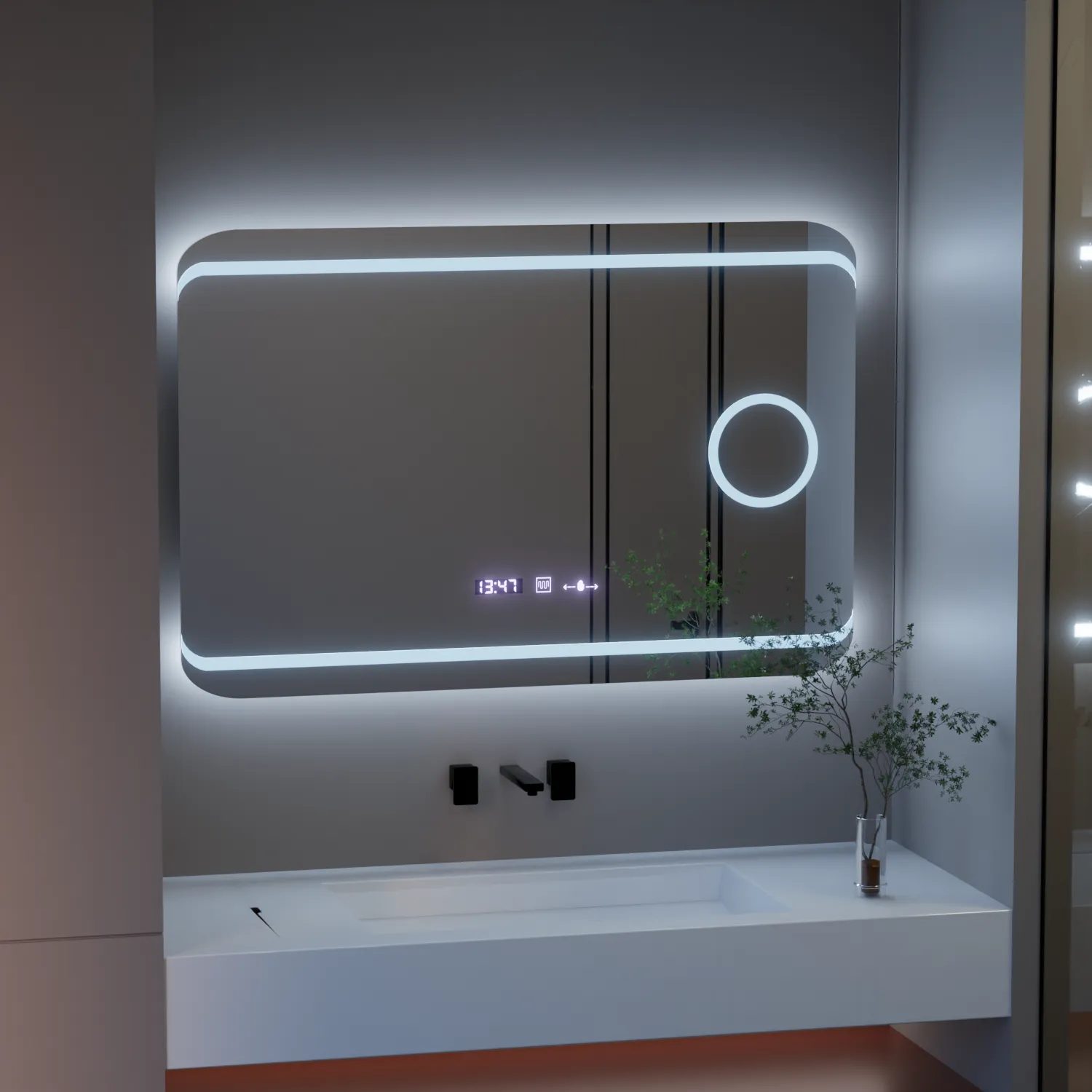 Alessandro Design Marcello 100x60 oglindă LED dreptunghiulară cu dezaburire