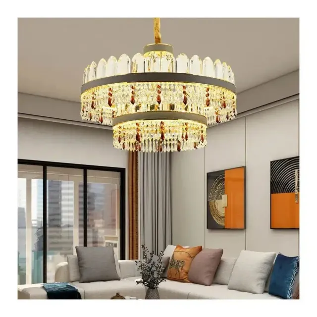 Alessandro Design Pollux 300W lustra LED cristal aurie 75cm dimabila