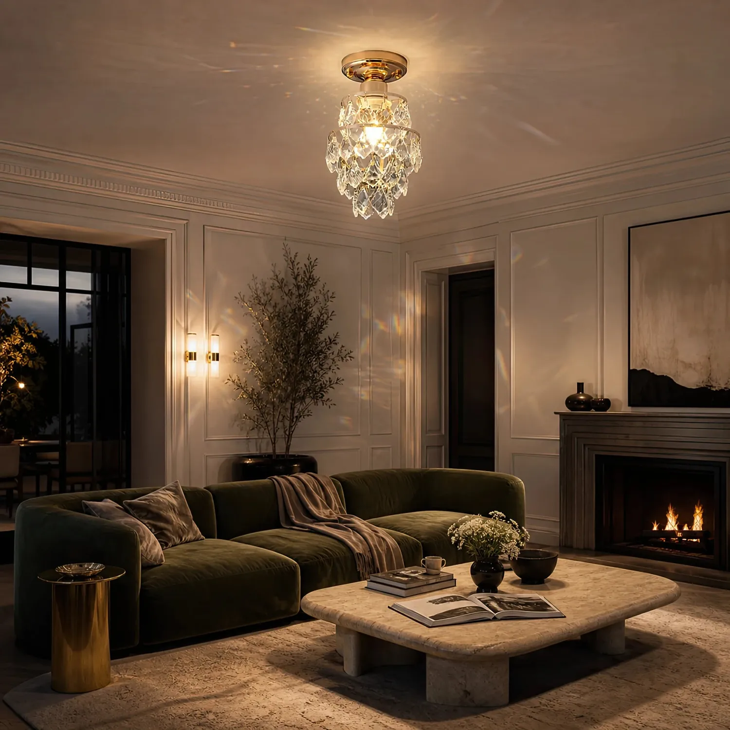 Alessandro Design Ezzelin lustra cristal 1xE27 aurie