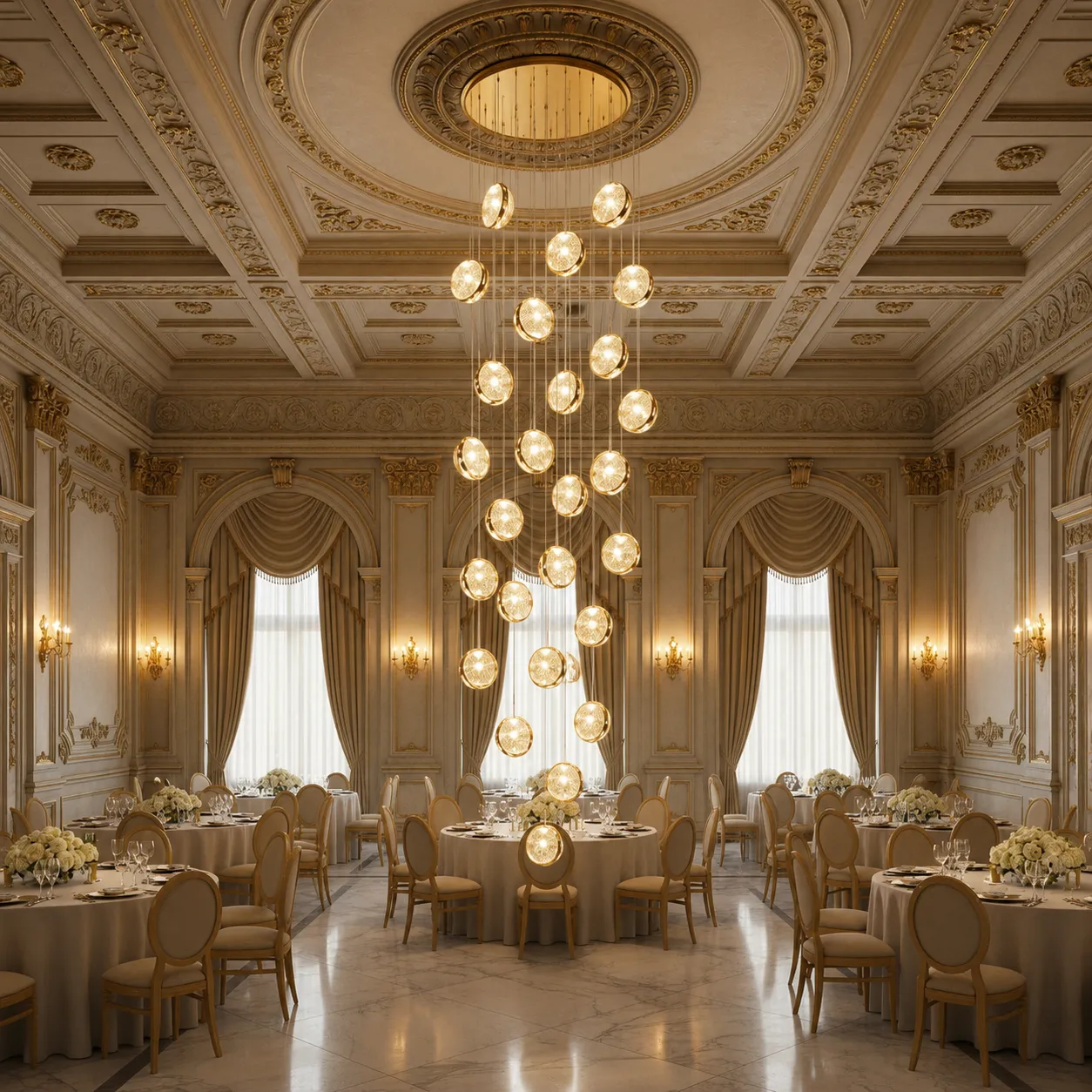 Alessandro Design Frame candelabru cristal LED 90W 60cm auriu