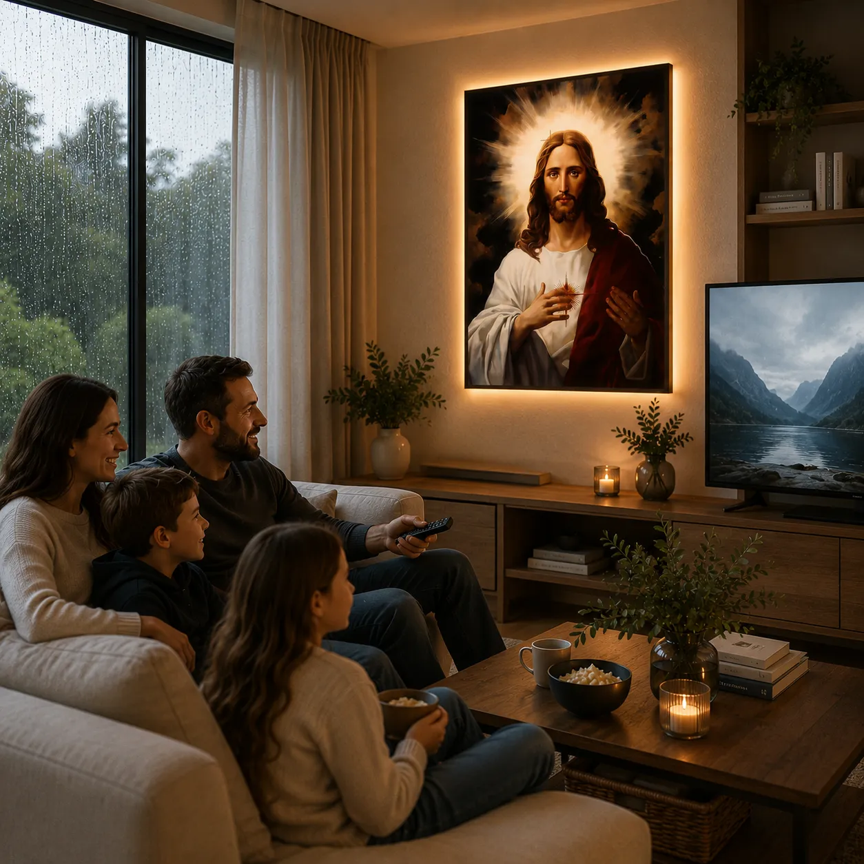 Alessandro Design tablou LED Inima Sacra 60x80cm 24W neutru