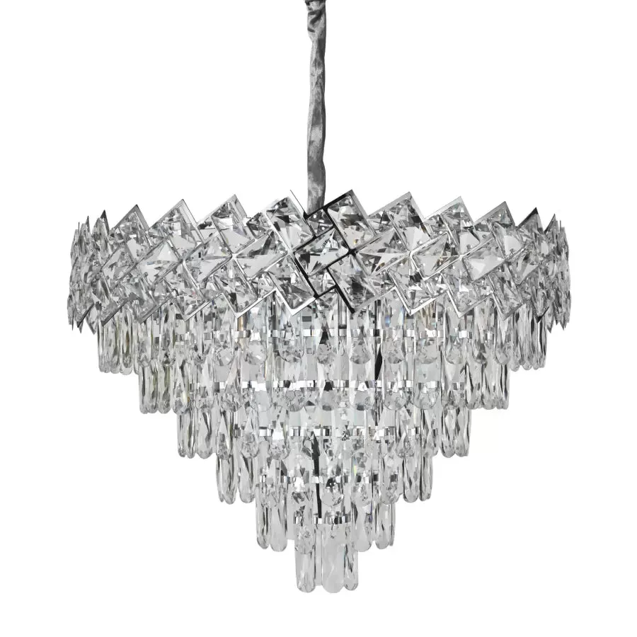 Alessandro Design Joel candelabru cristal 10xE27 argintiu 60 cm