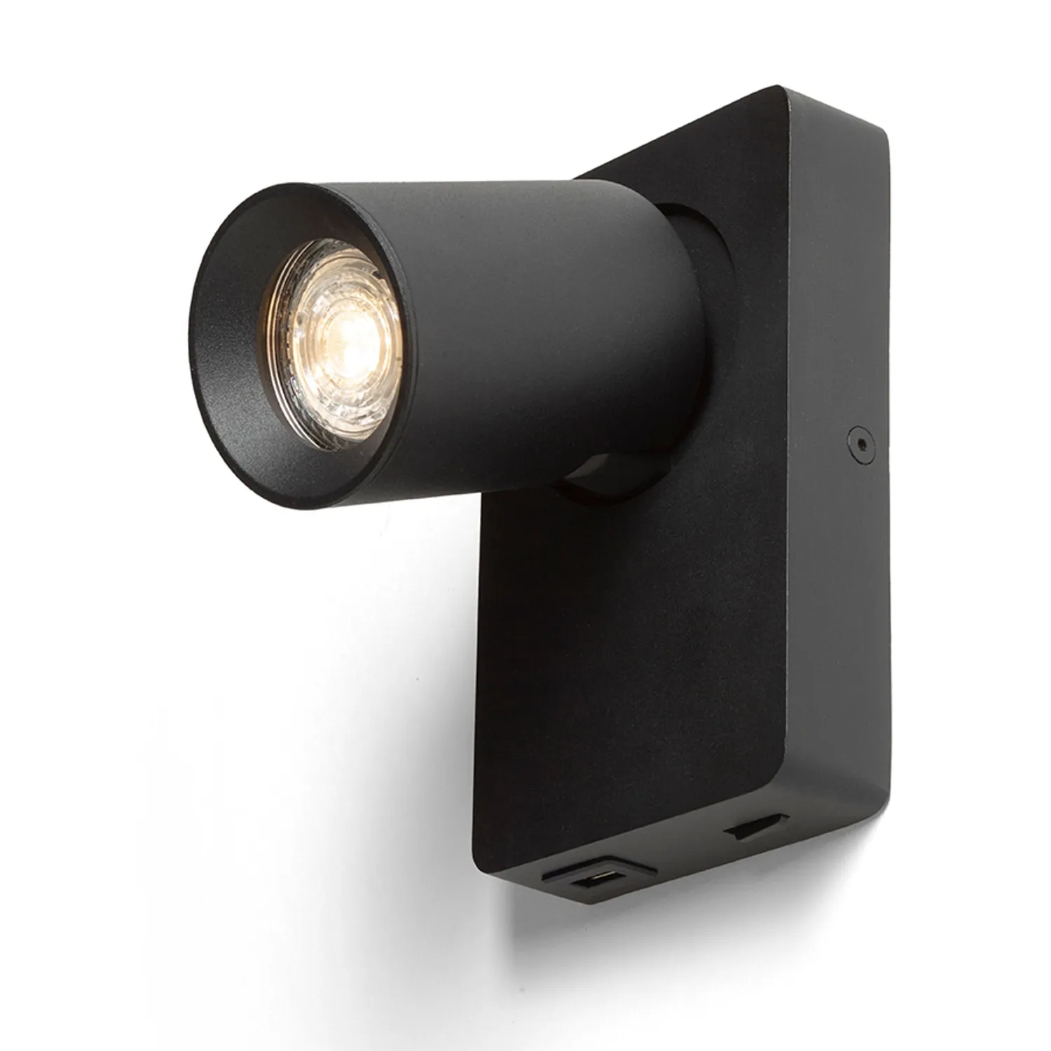 Rendl Voltera aplica perete GU10 USB negru